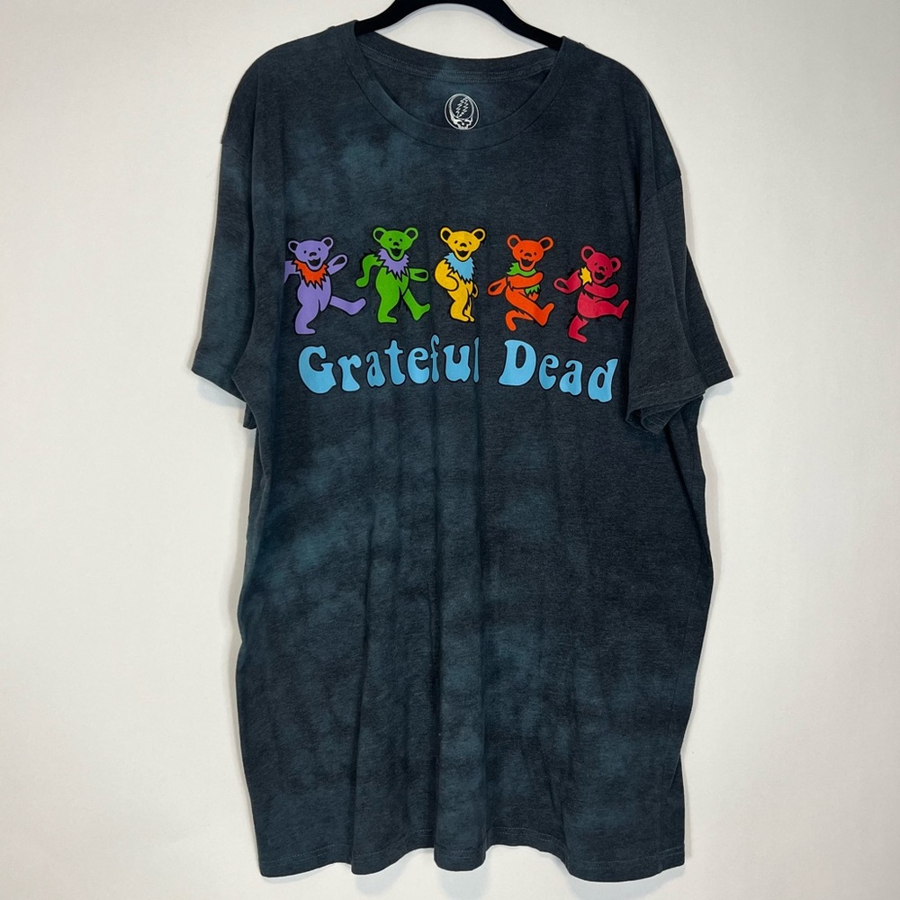 Men’s Grateful Dead Dancing Bears Tshirt.  Sz 3XL tie dyed gray EUC